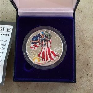 1999 silver dollar painted